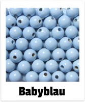 Holzperlen 12mm babyblau